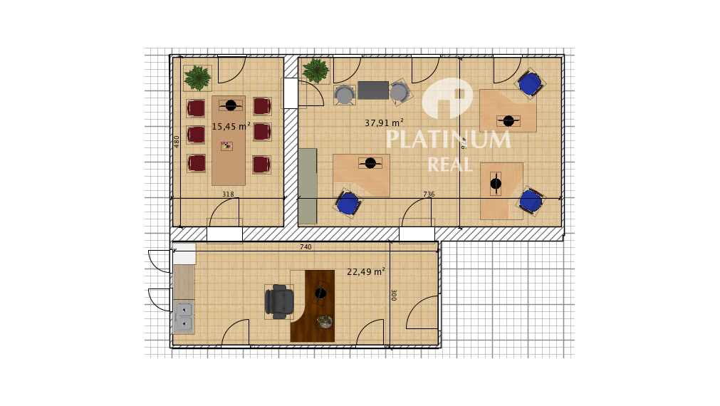 Kancelárske priestory v Starom Meste - Štefanovičová ul. 76 m2, historicka budova, klimatizácia