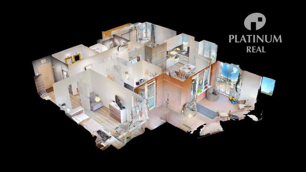 4-izbový byt s parkovaním a 22m2 terasa, Nivy- Jégého ul, 3D prehliadka