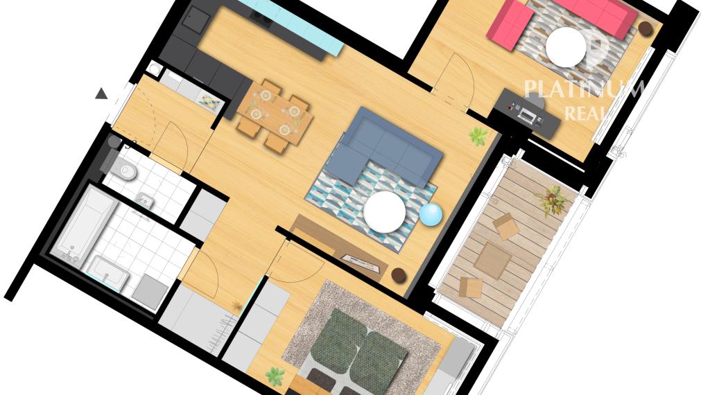 3 izbový byt s terasou a garážou v PANORAMA CITY, 25. poschodie, veža I.