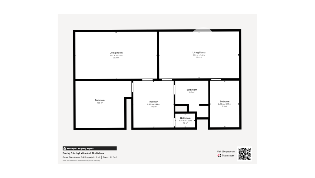 3 izbový byt po rekonštrukcii s výmerou 85,25 m2 v starej časti Petržalky