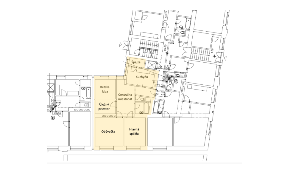 3-izbového bytu Bratislava III- Nové Mesto, Trnavská cesta