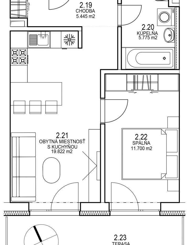 2-izbový byt v novom projekte ByvanieSvornosti Byt C2